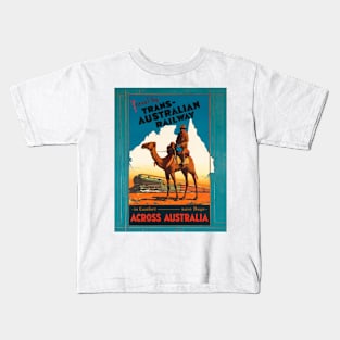 Trans-Australian Railway Vintage Travel Poster Kids T-Shirt